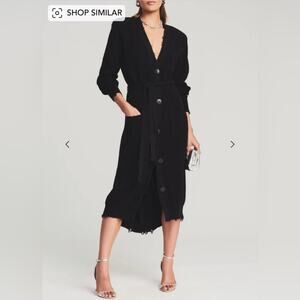 NWT SER.O.YA Black Long Sleeve Knit Button Front  Sweater Dress